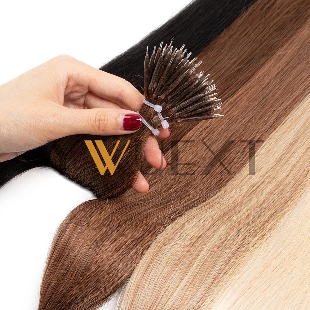 Nano Ring Human Hair Extensions 12" 16" 20" 24" Micro Beads Link Hair Extension Straight 7 Colors 100% Human Hair 50pcs