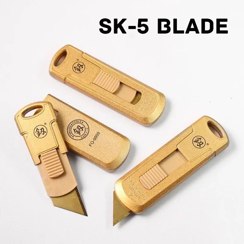 Zinc Alloy Mini Safety Utility Knife SK-5 Blade Automatic Springback Multi-function Utility Knife Switch Locks Daily Cutting