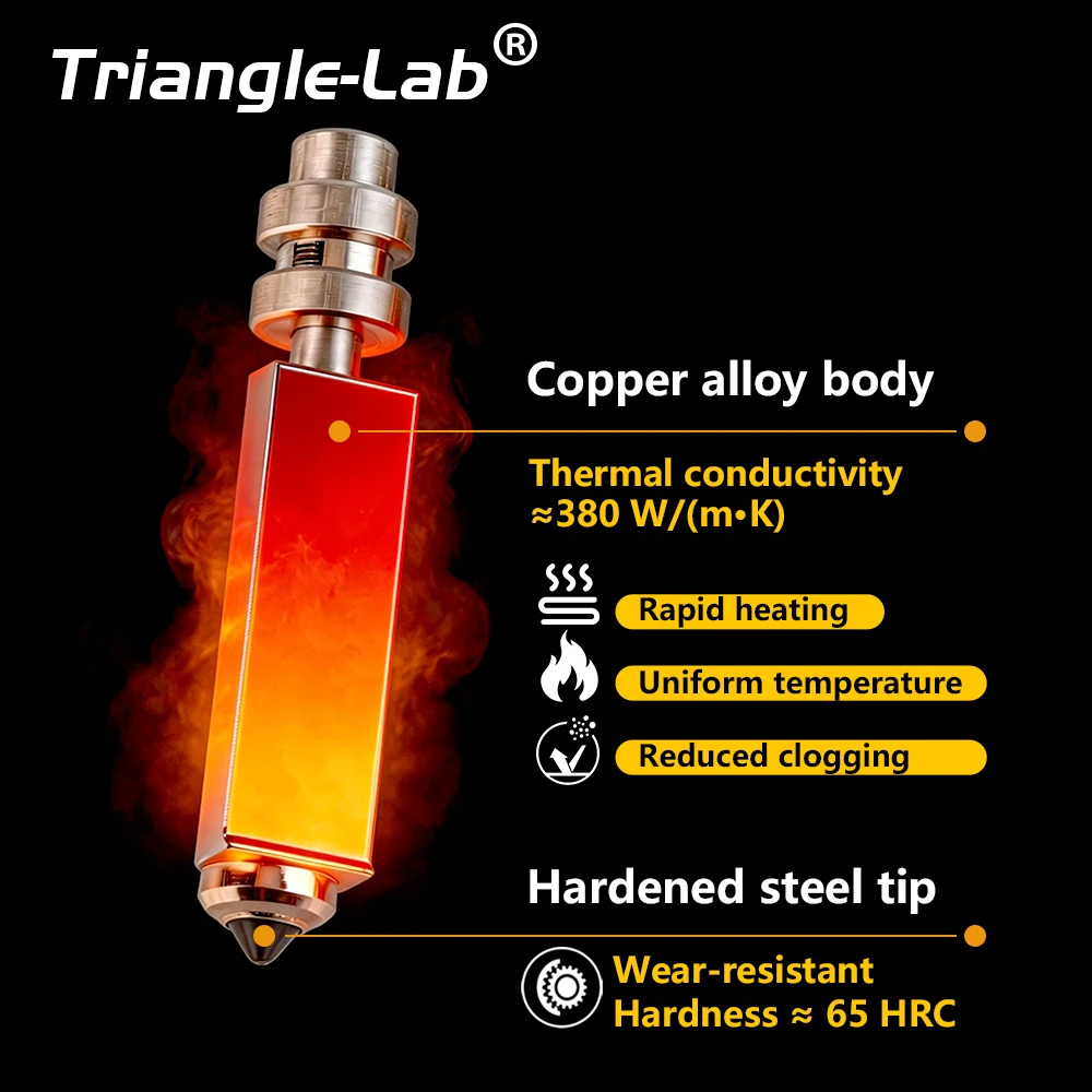 Trianglelab® For Anycubic Kobra X Combo Quick Swap Bimetallic Nozzle 0.25mm/0.4mm/0.6mm Upgraded High Temperature Resistance