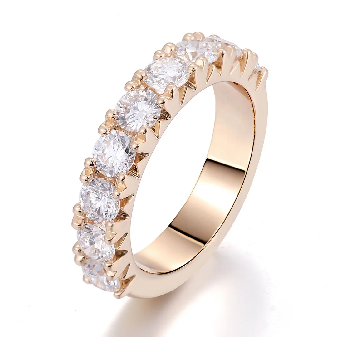 Provence Engagement Rings 10K14K18KGold DEF/VS Lab Grown Diamonds Rings for Women half band Classic Finger Personalized Custom