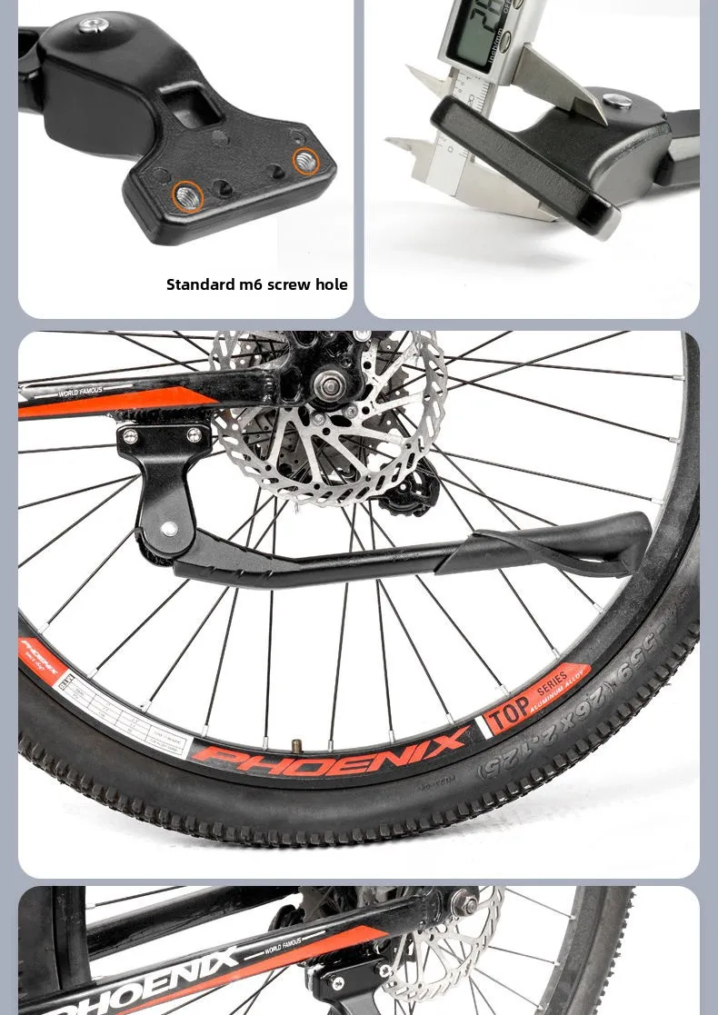 24-29 Zoll verstellbarer Fahrradständer aus Aluminiumlegierung MTB/Faltrad/Schnee/Elektrofahrzeug Fahrradseite Fußstütze Rackunterstützung – Detail 13