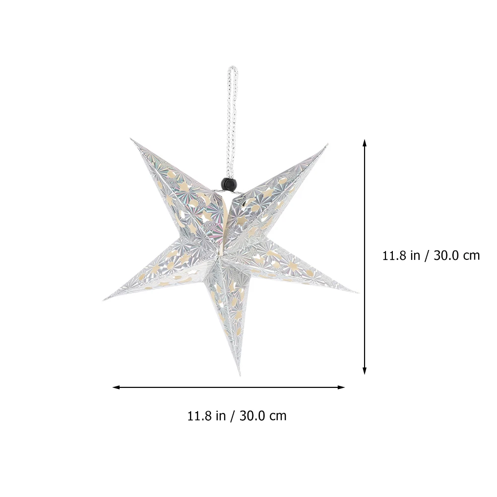 

6Pcs Five-Pointed Star Lampshade Hanging Ornament Ceiling Pendant Paper Star Hanging Decoration for Festival Party
