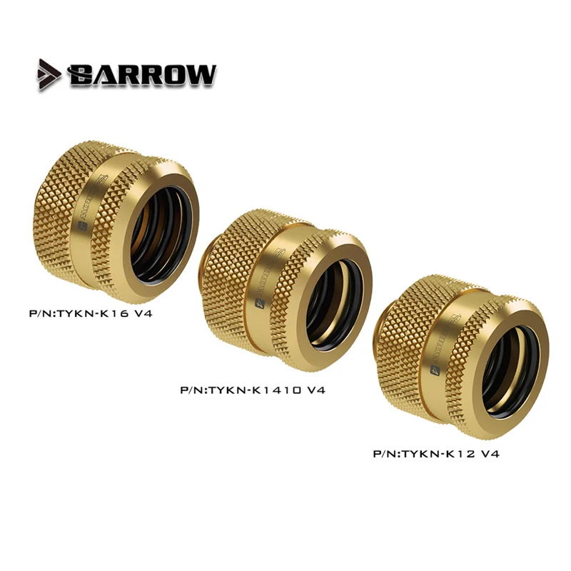 BARROW TYKN-K12 V4 Hand Compression OD12/14/16mm TEPG Acrylic Hard Tube Fitting Water Cooling Metal Connector G1/4'' Thread