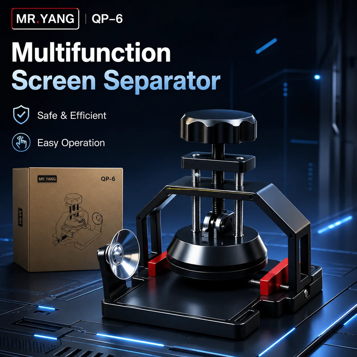 

MR.YANG QP-6 Multifunction Screen Separator LCD Repair Fixture Safe Suction Clamp Opener Tool for Phone Disassembly Repair Tool