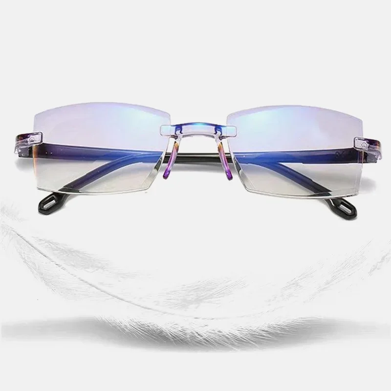 Elderly Smart Zoom Anti-blue Light Reading Glasses Fashion Anti-radiation Reading Glasses Far and Dual-use frameless Glasses