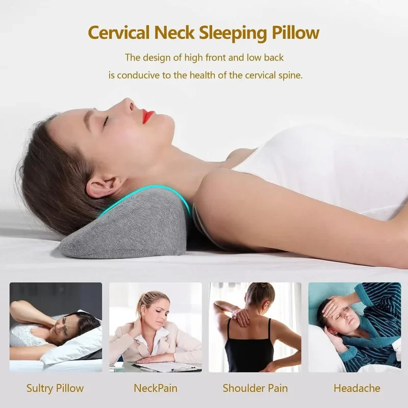 Memory Foam Cervical Pillow Slow, Rebound Neck Support Orthopedic Sleeping, Pillow Side Back Sleeper Bed, Bedroom Hotel Office