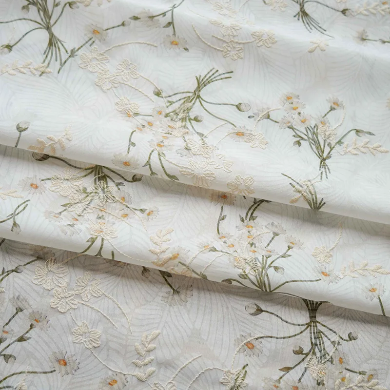 

3/5m Korean Style Fresh and Fresh Printed Jacquard Fabric Clothing Dresses Shirts Skirts Designer Sewing Fabrics By The Meter
