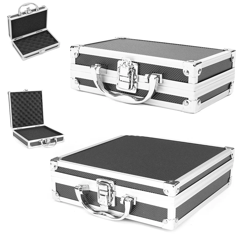 Caja de Herramientas de aleación de aluminio, estuche de almacenamiento portátil, organizador de equipaje de viaje, caja de seguridad