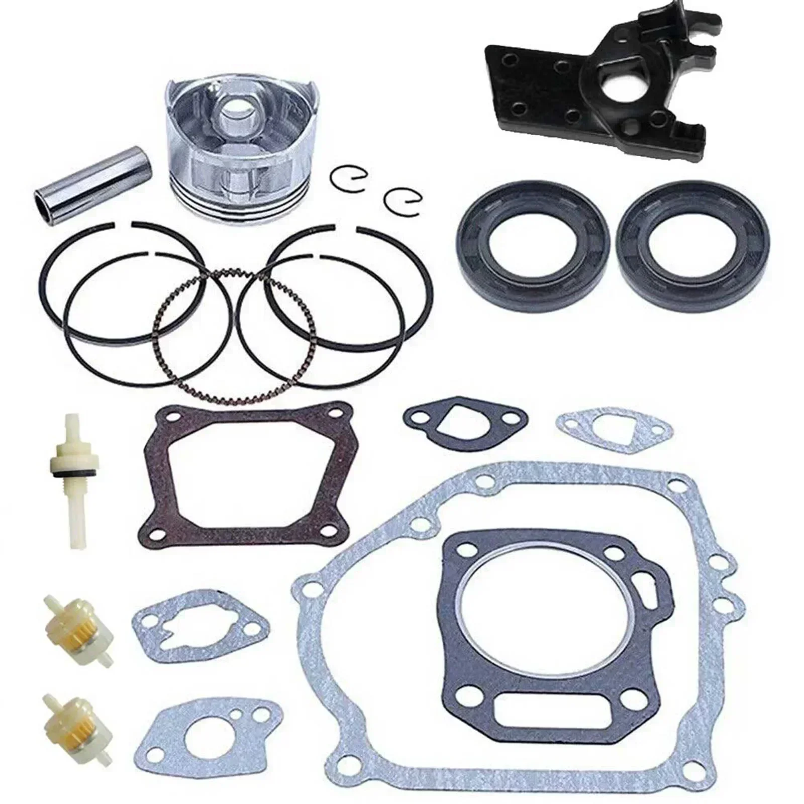 Piston Rebuild Kit Fuel Filter Set For Honda GX200 5.5HP 6.5HP Rings Gaskets Piston Pin Cylinder Gasket Lawn Mower Parts