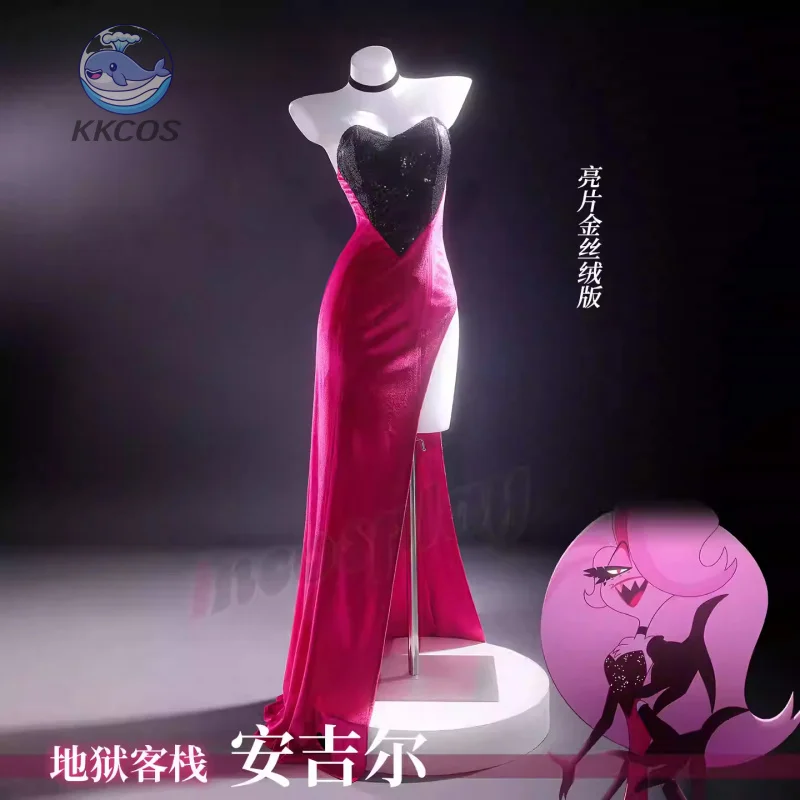 

Cosplay Collab Series: Hazbin Hotel Angel Dust Cosplay CostumeHalloween Costume KKcos glitter velour version