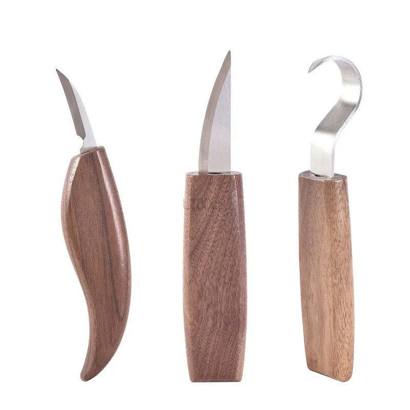 DIY Woodworking Tools Handmade Multifunctional Engraving Curved Knife Digging Spoon Cutting Wood Woodcarving Knife Suit Tool