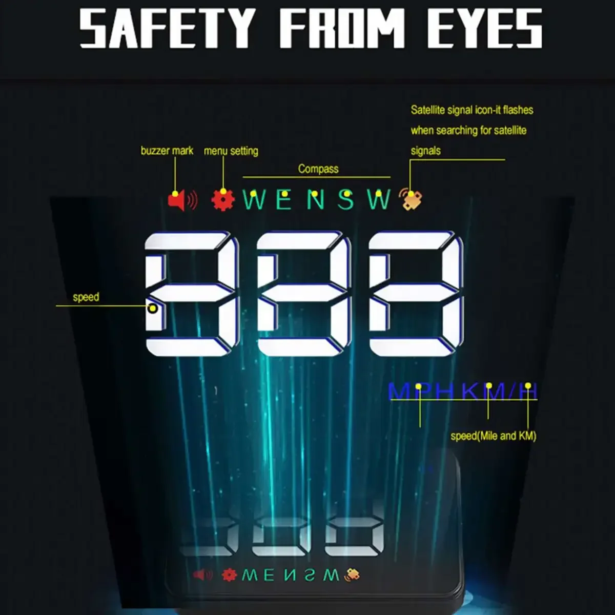 3.5 inch HD A5 HUD Satellite Newest GPS Speedometer for Car Motorcycle Bike Car Accessories Car Hud Head Up Display KM/h MPH