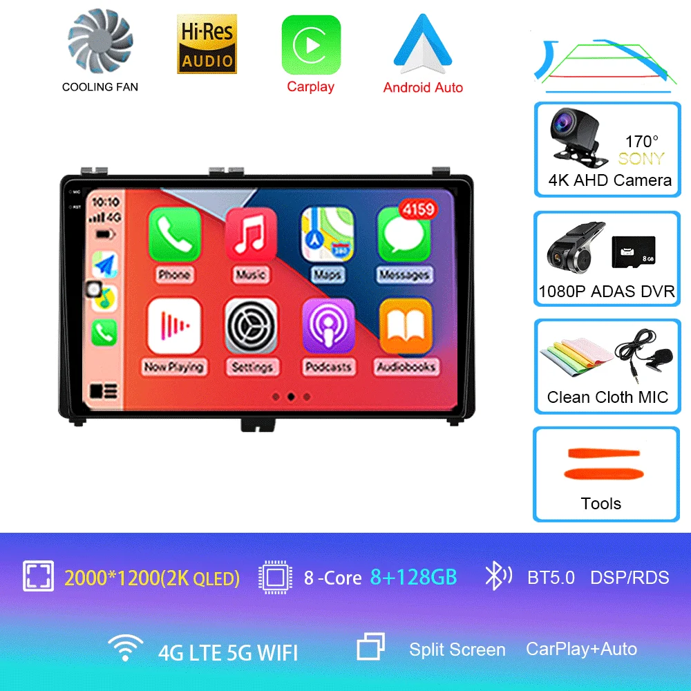 Android 16 voor Toyota Corolla Auris 2017 2018 Carplay Auto GPS Navigatie Autoradio DSP Head Unit BT Videospeler 2 Din Stereo