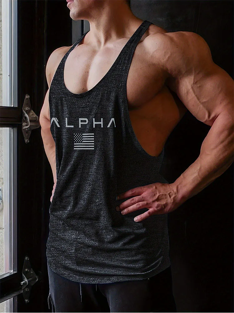 Quick Dry Bodybuilding Tank Top Men Gym Fitness Sport Sleeveless Shirt Male Casual Skinny Stringer Singlet Vest Workout Clothing
