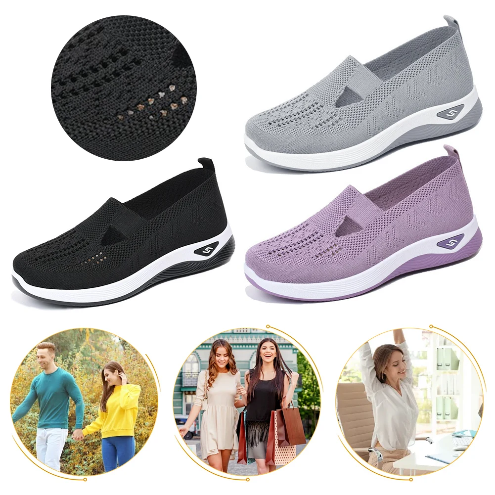 Breathable Fashion Sneakers Slip On Orthopedic Shoes Comfortable Walking Sneakers with Arch Support for Women