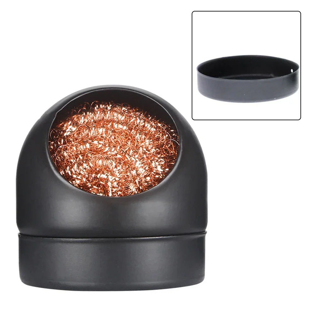 Solder Iron Tip Dross Cleaner Welding Desoldering Cleaning Ball Welding Soldering Iron Mesh Filter Metal Wire Stand