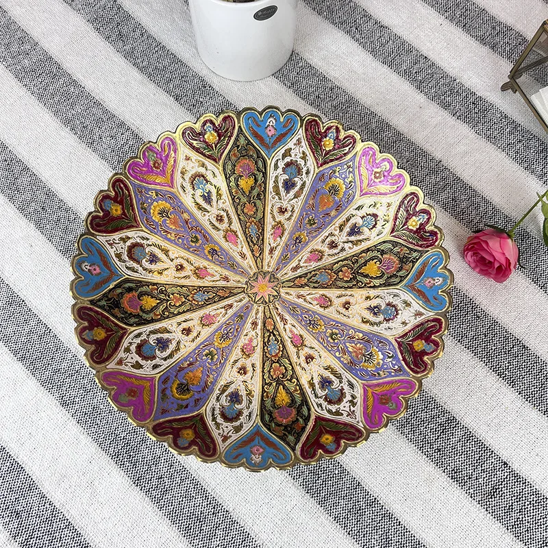 Painted fruit plate cake snack  household snack plate dried fruit nut melon seed candy plate