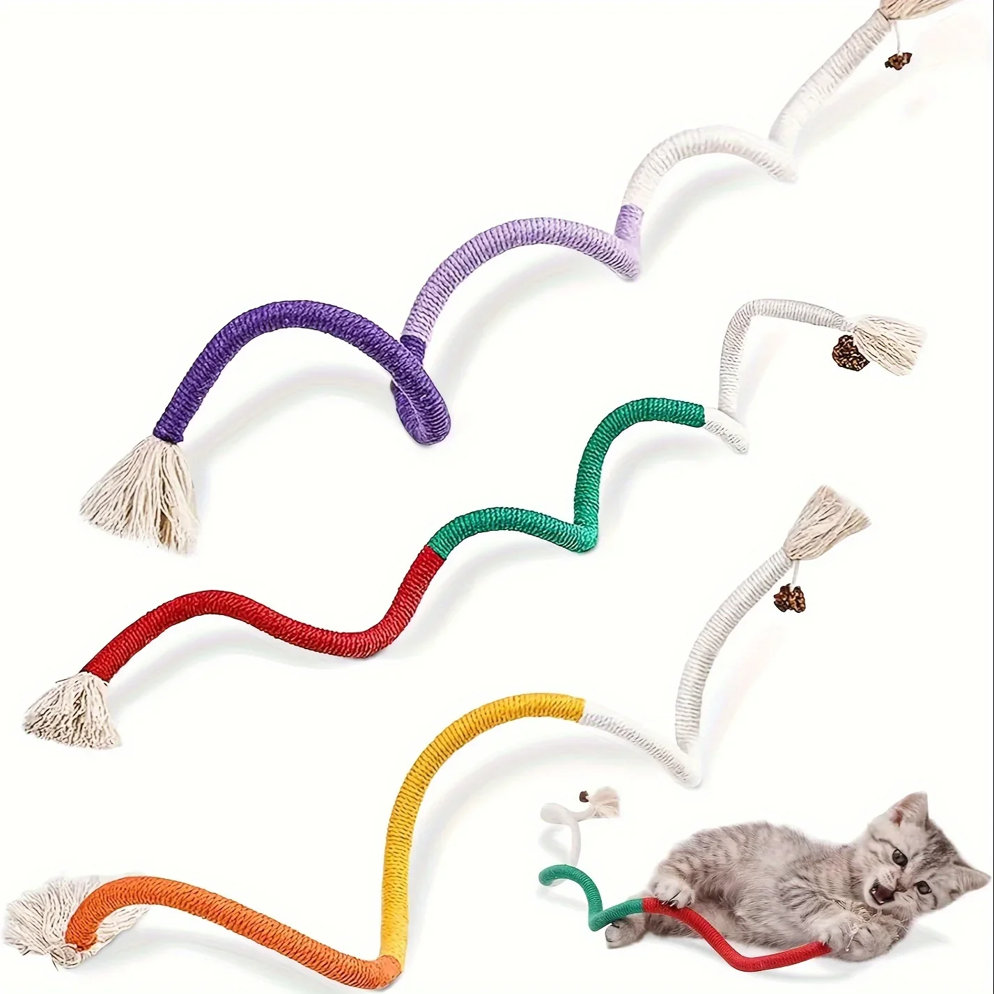 1Pcs Cat Bite Rope Cat Toys Self-Hilarity Relief Artifact Teething Stick Toys Bite Kitten Dog Dog Teasing Cat Stick Supplies