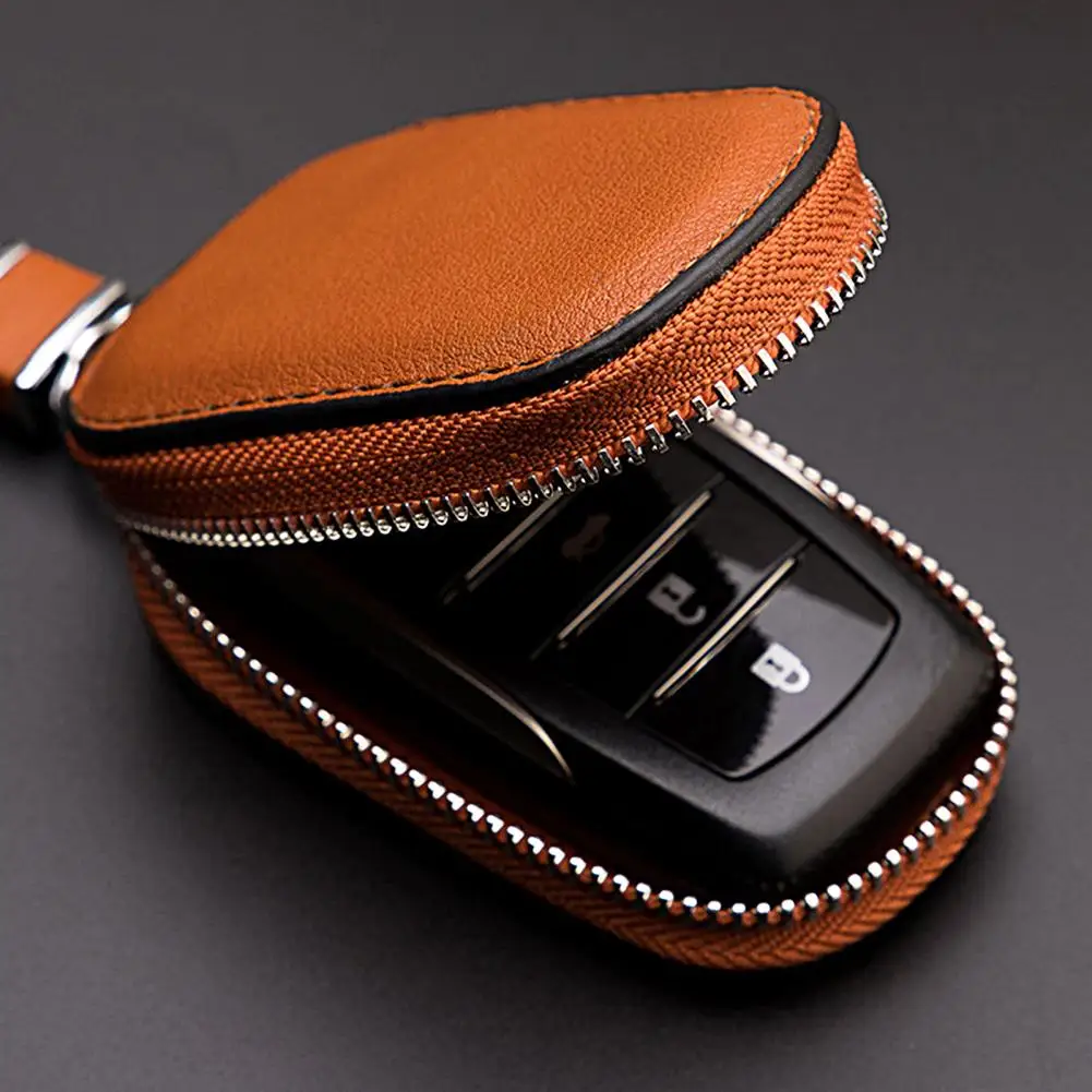 

Men Car Key Case Vintage Faux Leather Car Smart Key Chain Holder Car Remote Key Fob Keychain Holder Key Fob Protector Cover Case