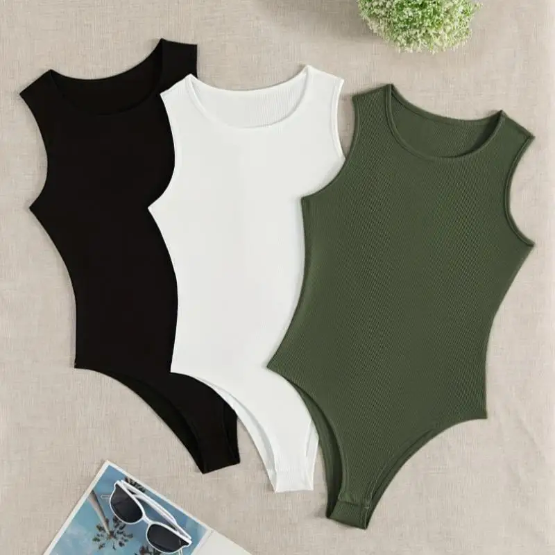 

Women's Casual One-Piece Suit round Ne Svel Cross-Border Paage 32025 New Sle Five-Quarter Length Pants