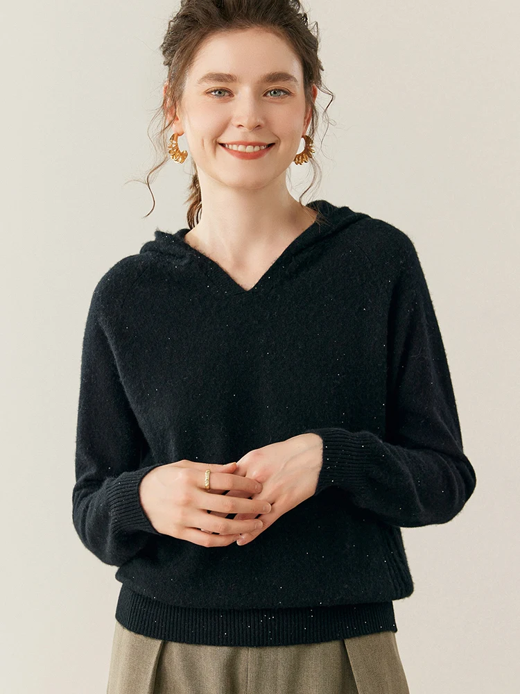 TLOML 新しい女性のパーカープルオーバー 100% カシミヤセーター高級デザインカジュアルカシミヤニットウェア秋冬高品質トップス