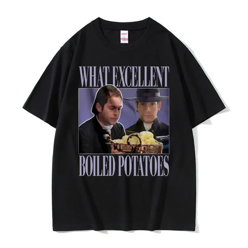 Funny What Excellent Boiled Potatoes Meme Graphic T-shirt Men Women Vintage Oversized T-shirts Summer Male Causal Cotton Tshirt