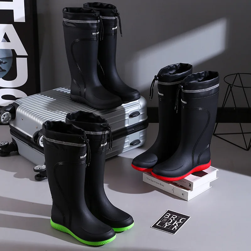 

Men's Tall Rain Boots,Waterproof Rubber Boots,Comfortable Outdoor Anti-Slip Footwear,Durable Rubber Sole Work Shoes rainboots