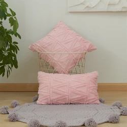 Pink Plush Pillow Cover For Sofa Living Room 45×45cm Decorative Housse De Coussin Nordic Home Decor