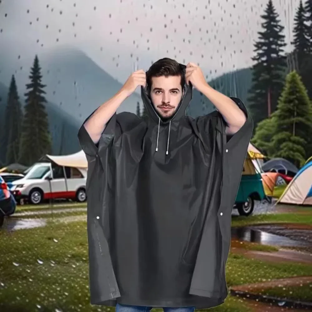 Capa de chuva militar 3 em 1, capa de chuva à prova d'água com capuz, capa de chuva para motocicleta, camping, caminhadas, viagens, tenda