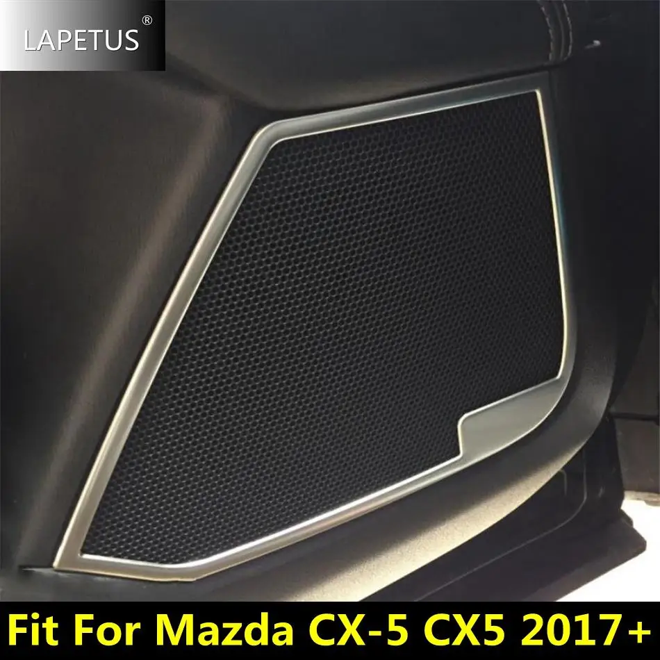 

Inner Door Stereo Speaker Audio Sound Loudspeaker Decor Frame Cover Trim For Mazda CX-5 CX5 2017 - 2024 Steel Auto Accessories