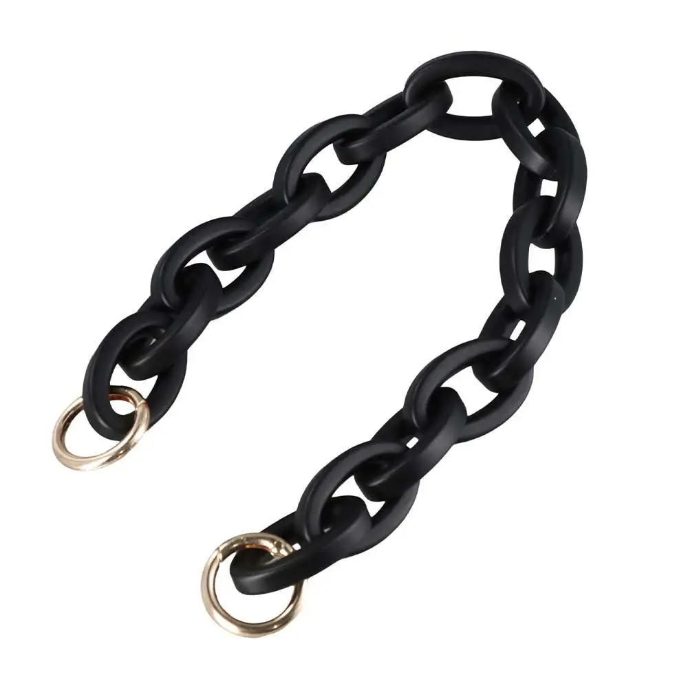 Matte Resin Black Shoulder bag Bag Accessory Replacement Short Bag Strap Handbag Handle Underarm Bag Chain Acrylic Bag Belt