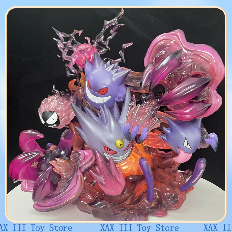 Anime Pokemon Fantasy House Gengar Action Figure PVC Model Can Emit Light Statue Doll Decoraion Collectible Toys Children Gift