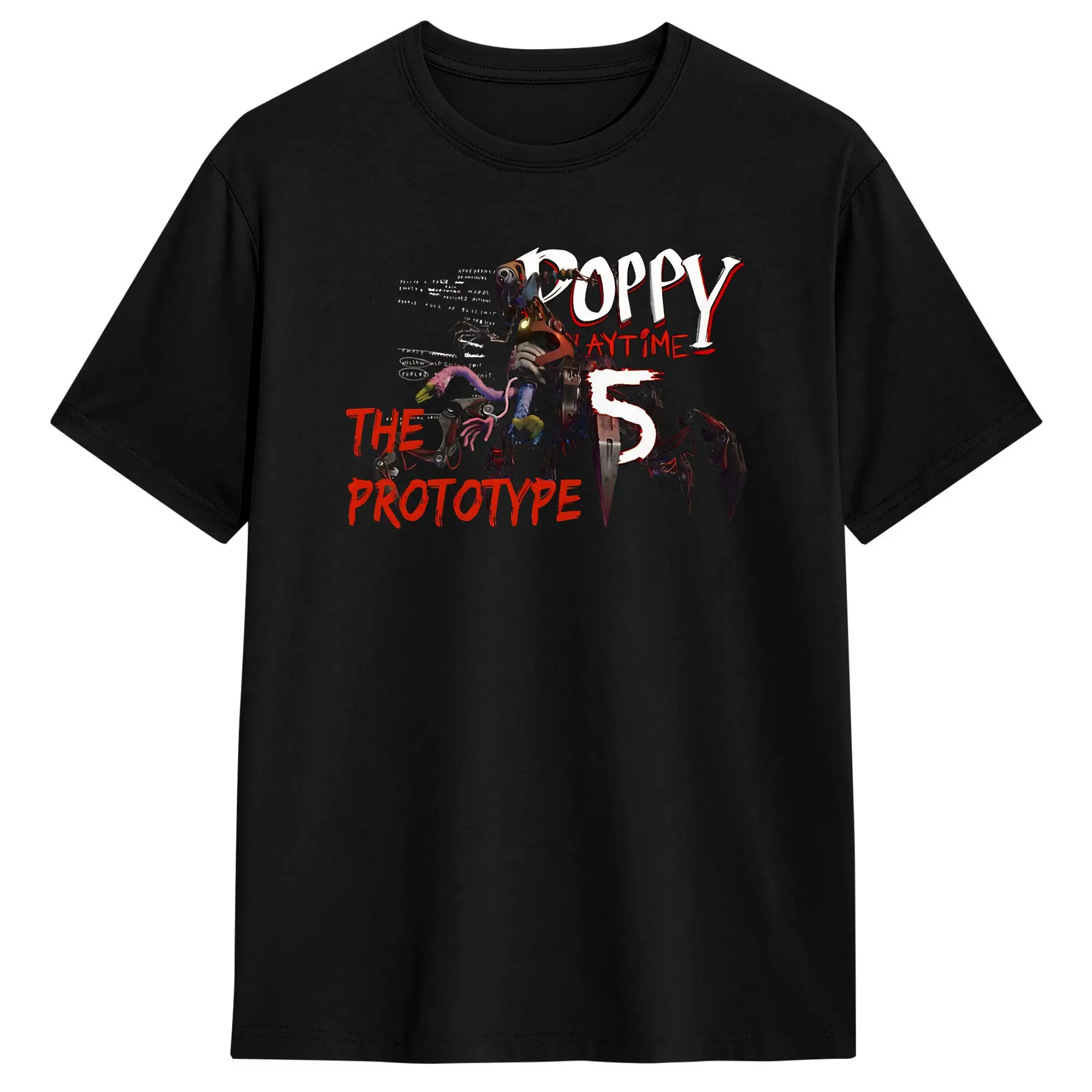 Playtime Doey Doughman Poppy T-shirts pour hommes en pur coton, T-shirt créatif à col rond, vêtements à manches courtes imprimés