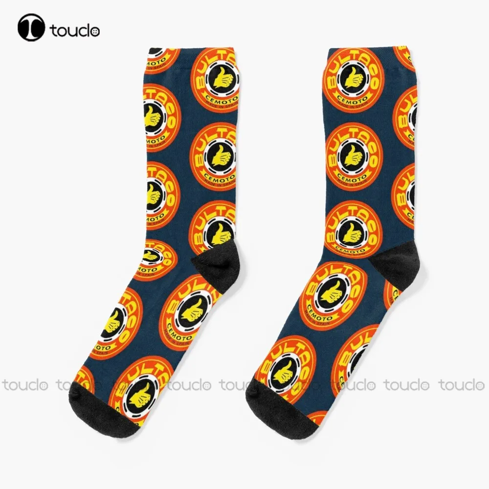 

Bultaco Orange Yellow Motorcycle Enduro Motorbike Chopper Socks Cute Socks Christmas Gift Comfortable Best Girls Sports Art Gift