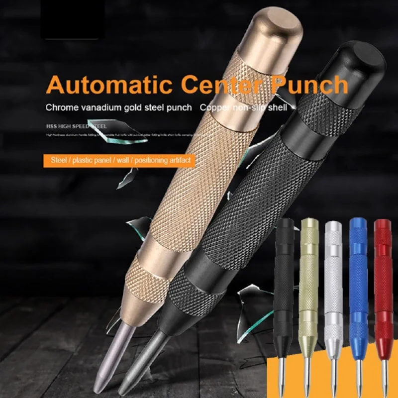 Semi-automatic center punch spring marking locomotive window glass crusher drill tool opening fast drilling