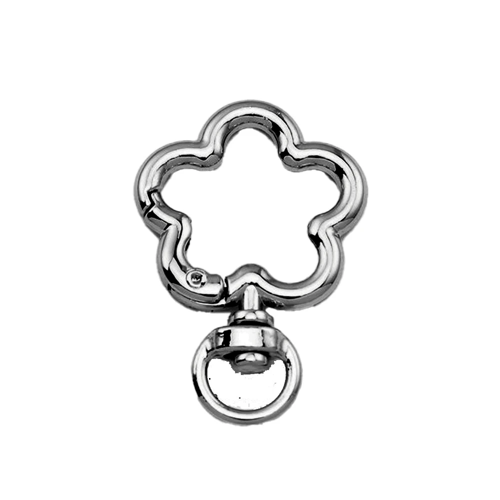 5 stks Metalen Bloemvorm Sleutelhanger Sluiting Swivel Snap Sleutelhanger Bulk Bloesem Lente Snap Karabijn Haak voor Sleutelhanger Craft DIY - afbeelding 1