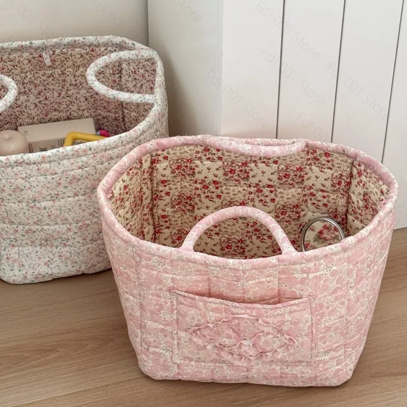 Rural Flower Dirty Clothes Basket High-value Fashionable Large Capacity Foldable Garbage Storage Basket