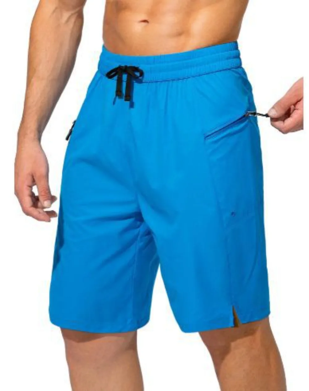 Cross-border men's swimming trunks quick-drying beach shorts with zipper pockets beach shorts five-point pants L1158