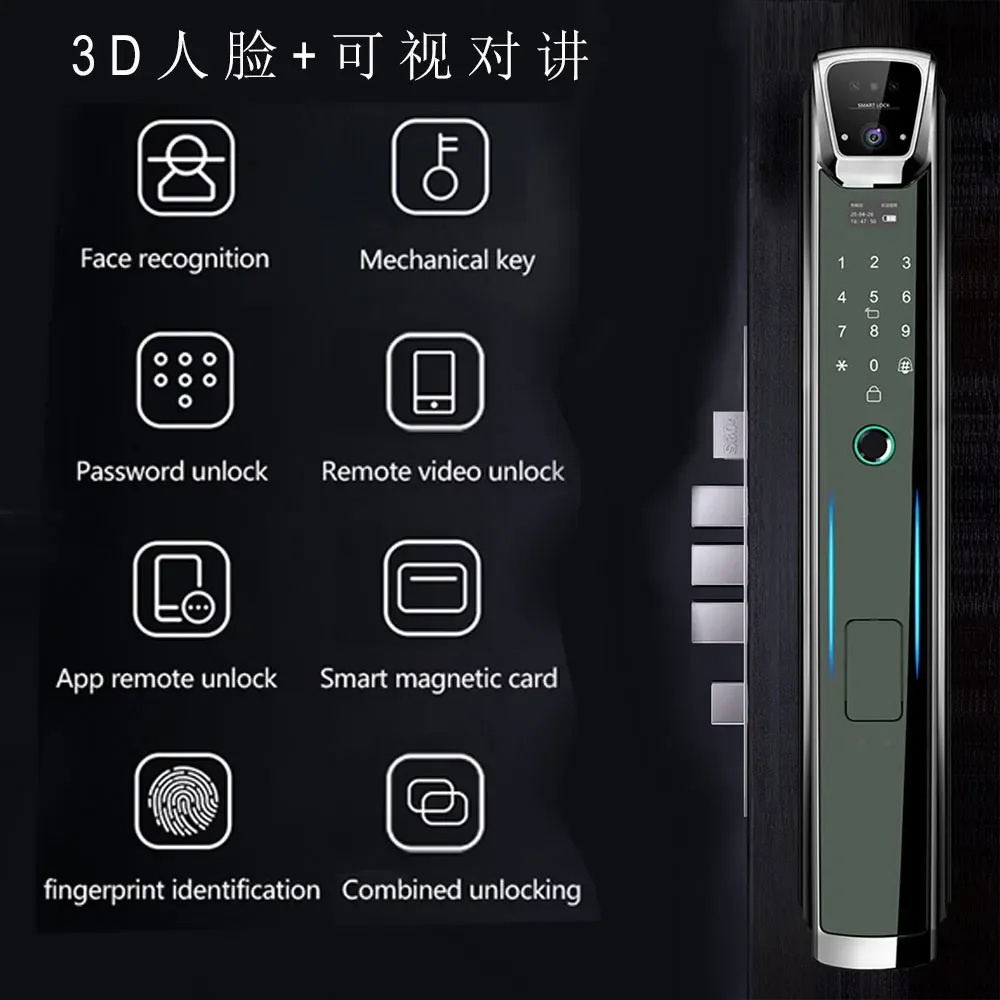 SZMYQ Tuya Smart Home App Control Door Lock with Camera WiFi 3D Full-Automatic Face Recognition & Video Intercom Smart Lock
