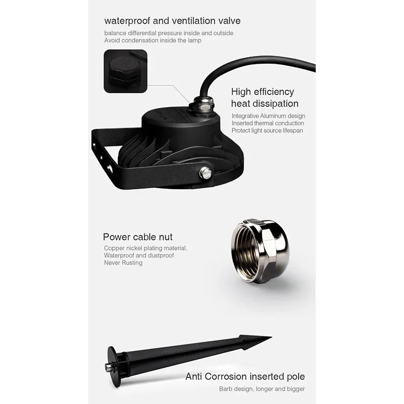 Miboxer FUTC02Z Zigbee 3.0 9W RGB + CCT LED Garden Light Waterproof IP66 Lawn Lamp Smart Outdoor Light