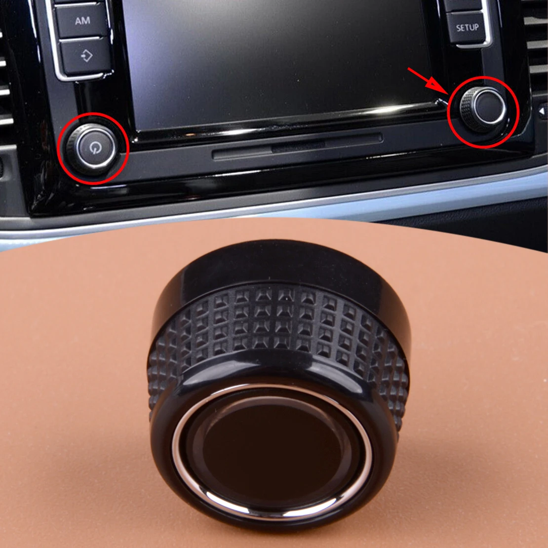 Right Radio Knob Button Turn Knob Fit for Volkswagen Noname RCD360 RCD360PRO RCD410PRO RCD440 19D035280 5GD035280C Radio