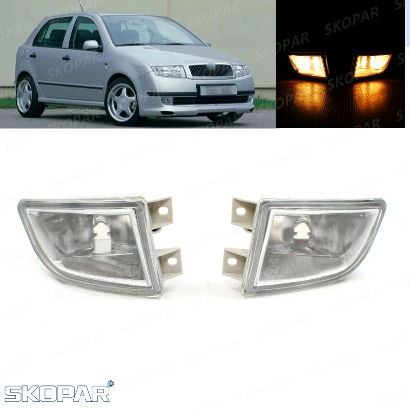 

Front Bumper Fog Light With Halogen Bulbs For Skoda Fabia Mk1 1999 2000 2001 2002 2003 2004 Fog Lamp Car Accessories