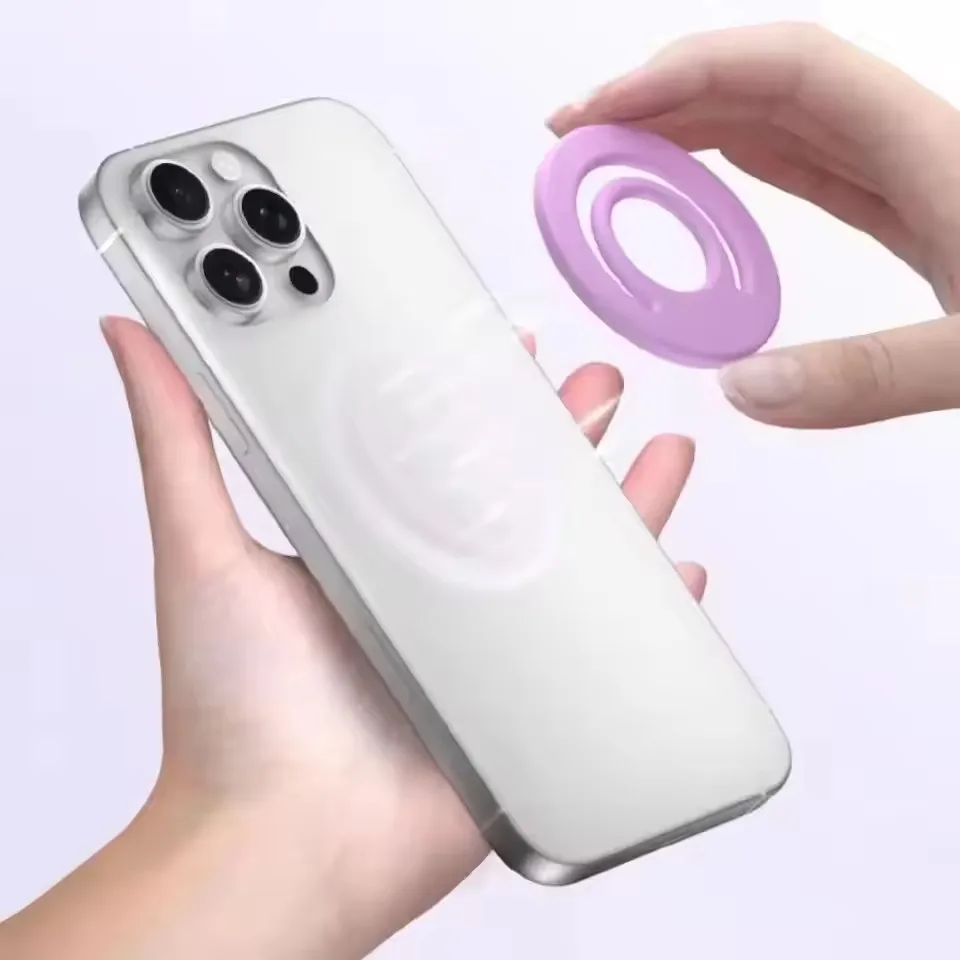 Magnetischer Silikonständer, Fingerring, Autotelefonhalter für iPhone 16, 15, 14 Pro Max, Samsung S25 Ultra, Xiaomi-Telefonzubehör