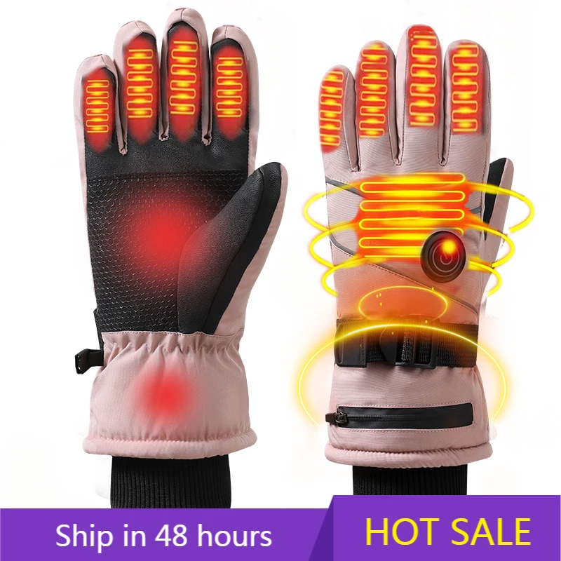 

POWER LEAP Outdoor Electric USB Rechargeable Snowboarding Winter Men's Women Waterproof Ski Heated Gloves