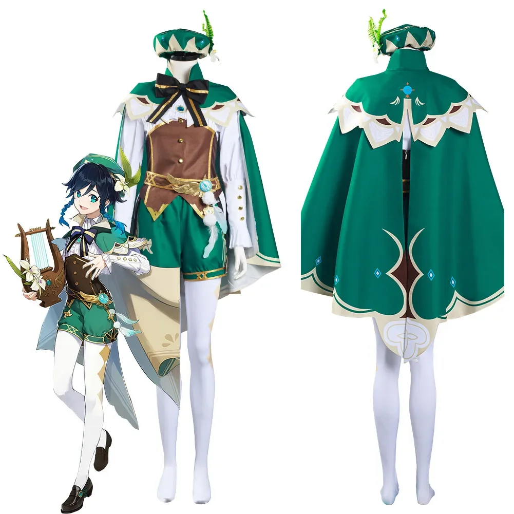

Game Genshin Impact Venti Cosplay Costume Shirt Pants Outfits Halloween Carnival Suit