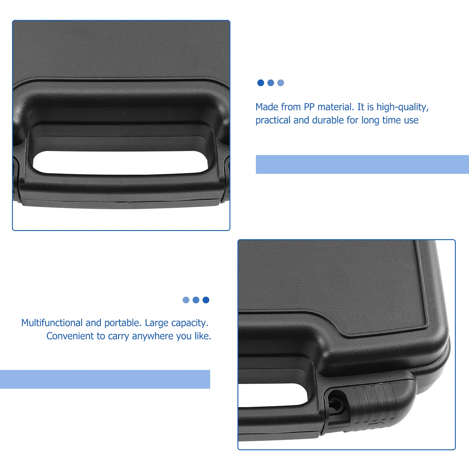 

Portable Plastic Toolbox Large Capacity Storage Container Multifunctional ganzier Durable PP Material Black Tool Case Hardware