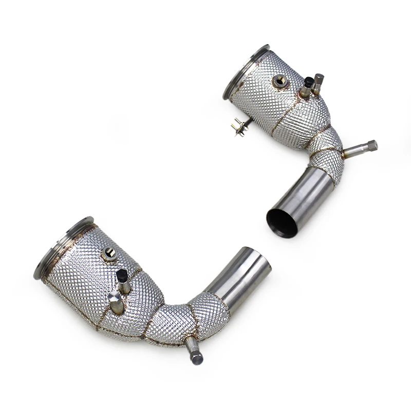 LXBY-Stainless Steel Exhaust Pipes  for PORSCHE 911 992 Turbo S 2020-2023 Exhaust Downpipe with Heat Shield Car Exhaust