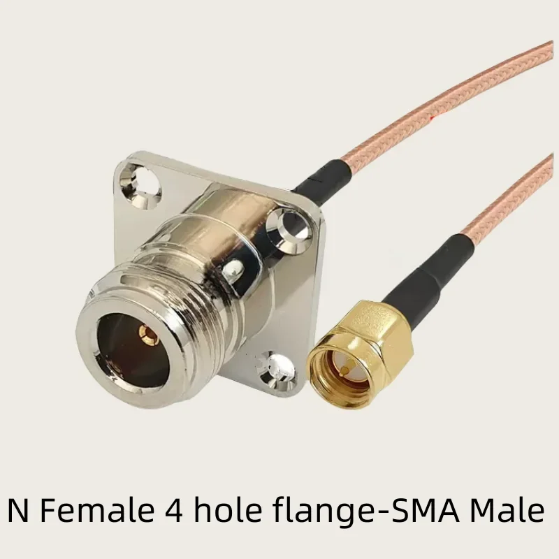 RG316 SMA To N Female 4 hole flange Male plug / Female Jack  Conncetor RG-316 Coax jumper cable 25 * 25 square plate adapter