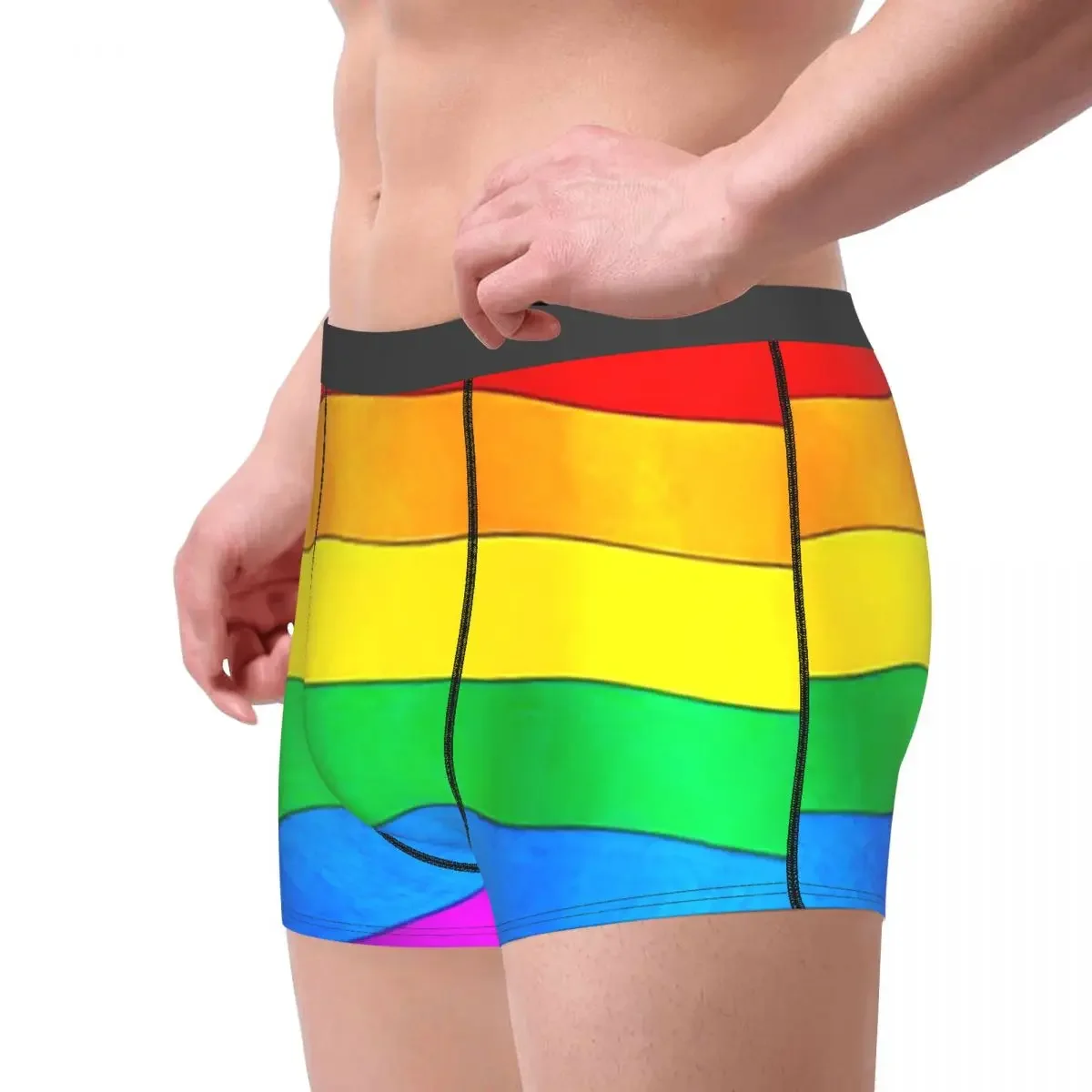 Pride Rainbow Flag Underpants Breathbale Panties Male Underwear Print Shorts Boxer Briefs