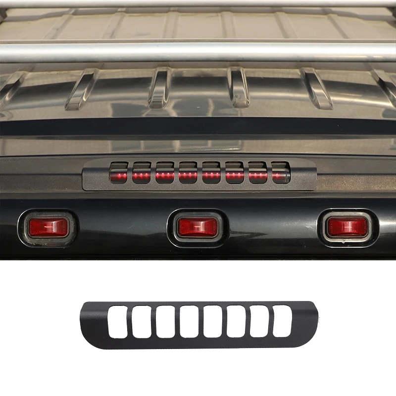 Fit For Hummer H2 2003-2009 Aluminum Alloy Car High Mount Brake Light Protection Frame Sticker Bright Light Exterior Accessories